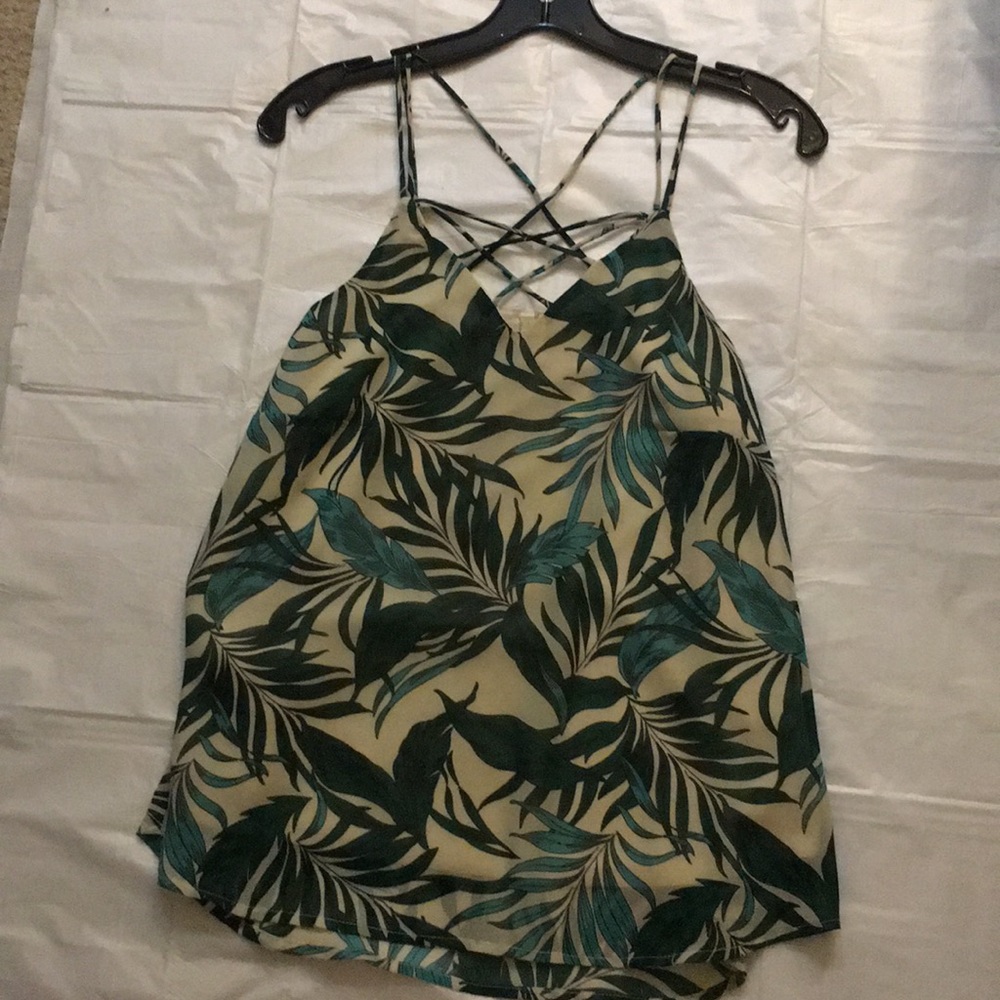 Green and ivory leaf shirt